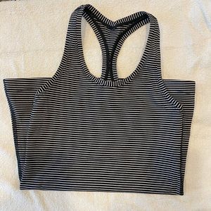 Lululemon Cool Racerback Tank Top Blue and White Striped Size 4